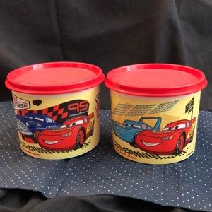 New Tupperware Cars 20 oz Snack Canisters Set Of 2
